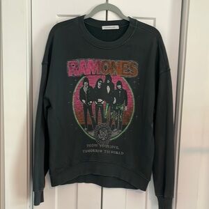 Daydreamer Oversized Crew Neck Sweatshirt with Ramones Graphic
